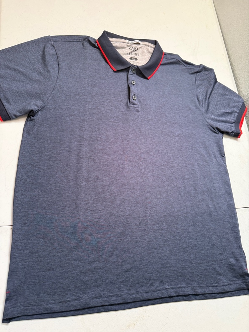 LC83ND Men's Navy Polo with Red-Trim Collar